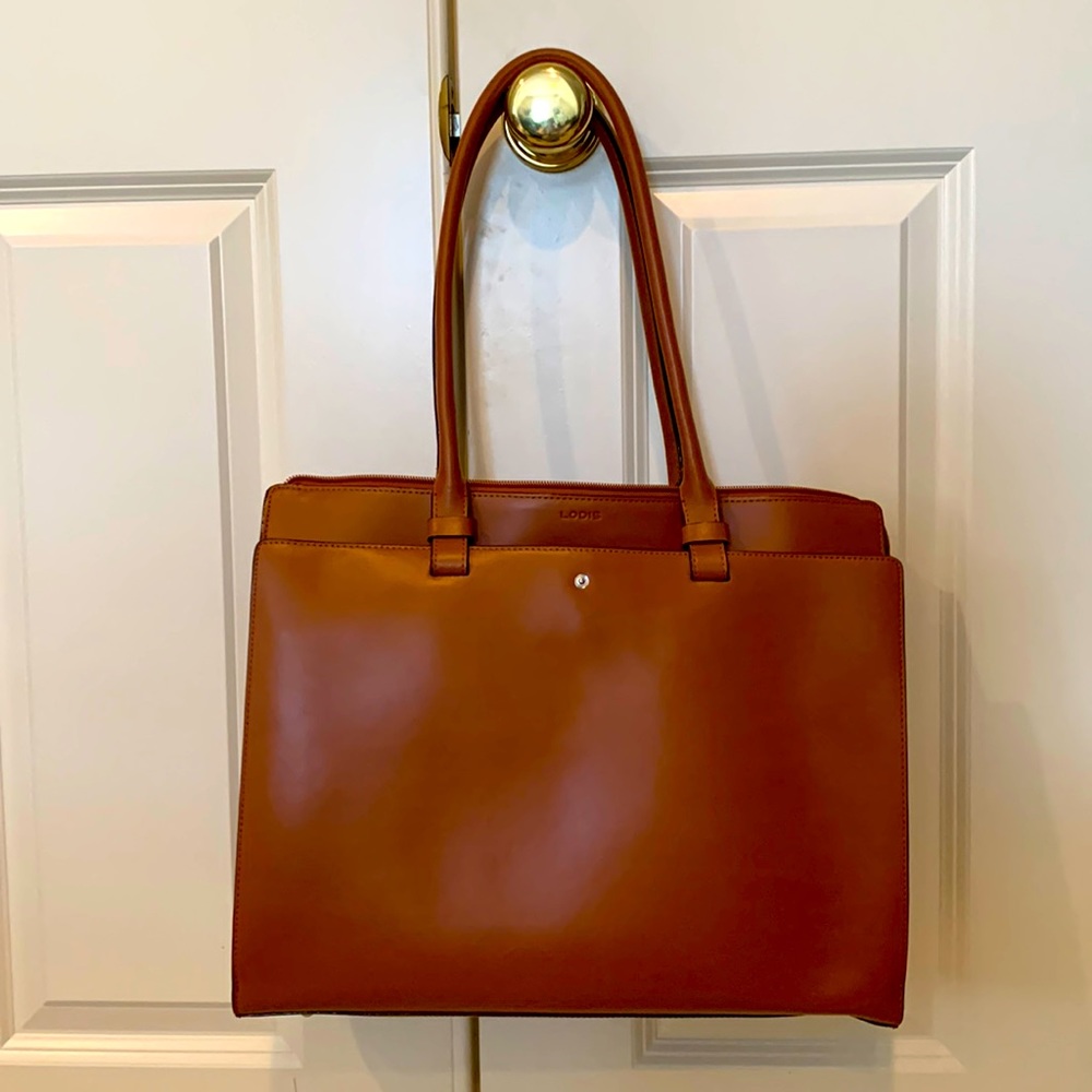 Lodis Italian leather light brown hobo purse.